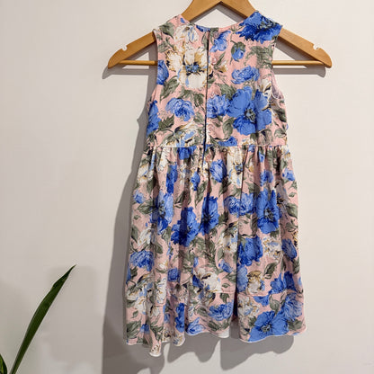 T&t Online Sleeveless Blue Floral Dress Size 6yr