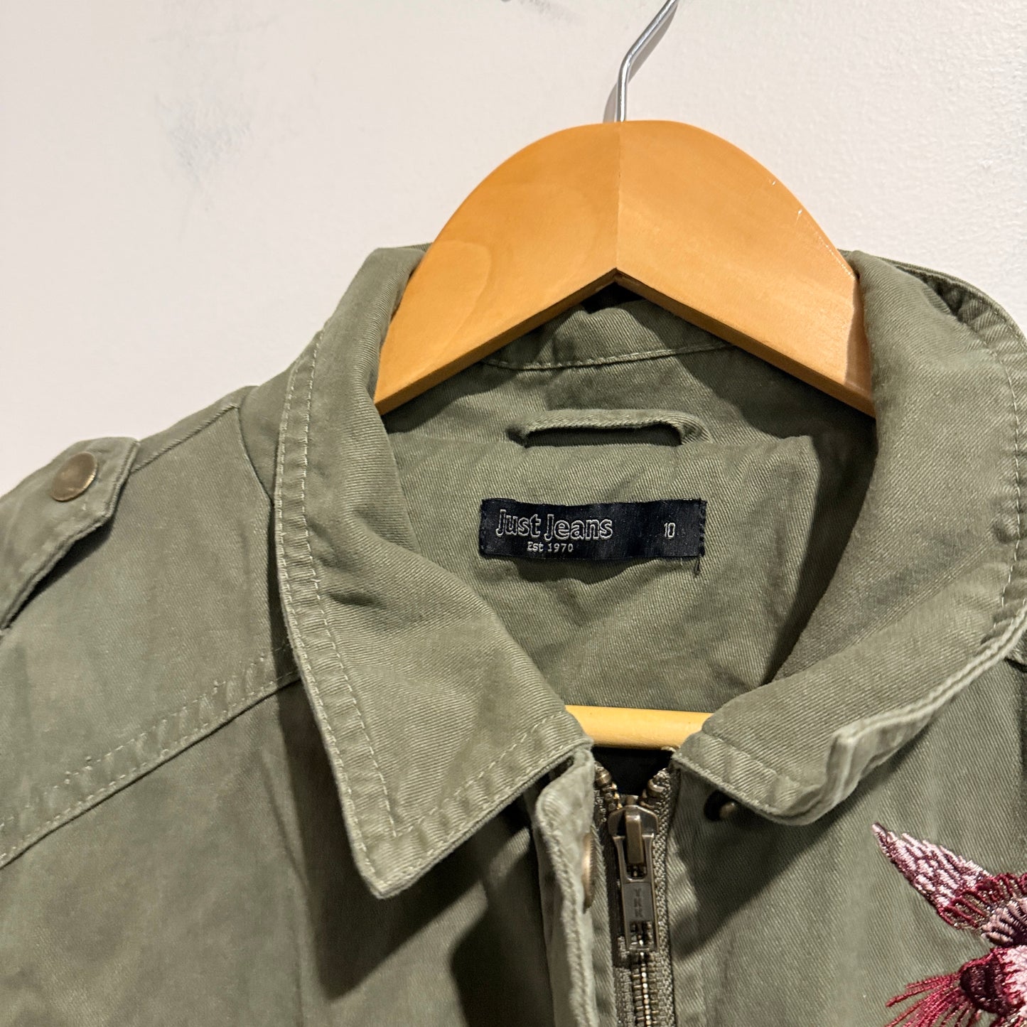 Just Jeans Green Utility Jacket Size 10