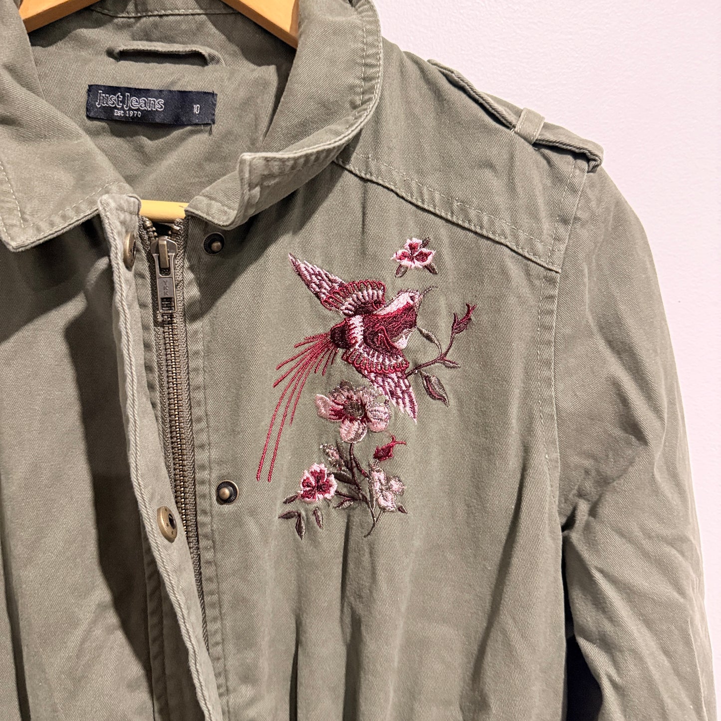 Just Jeans Green Utility Jacket Size 10
