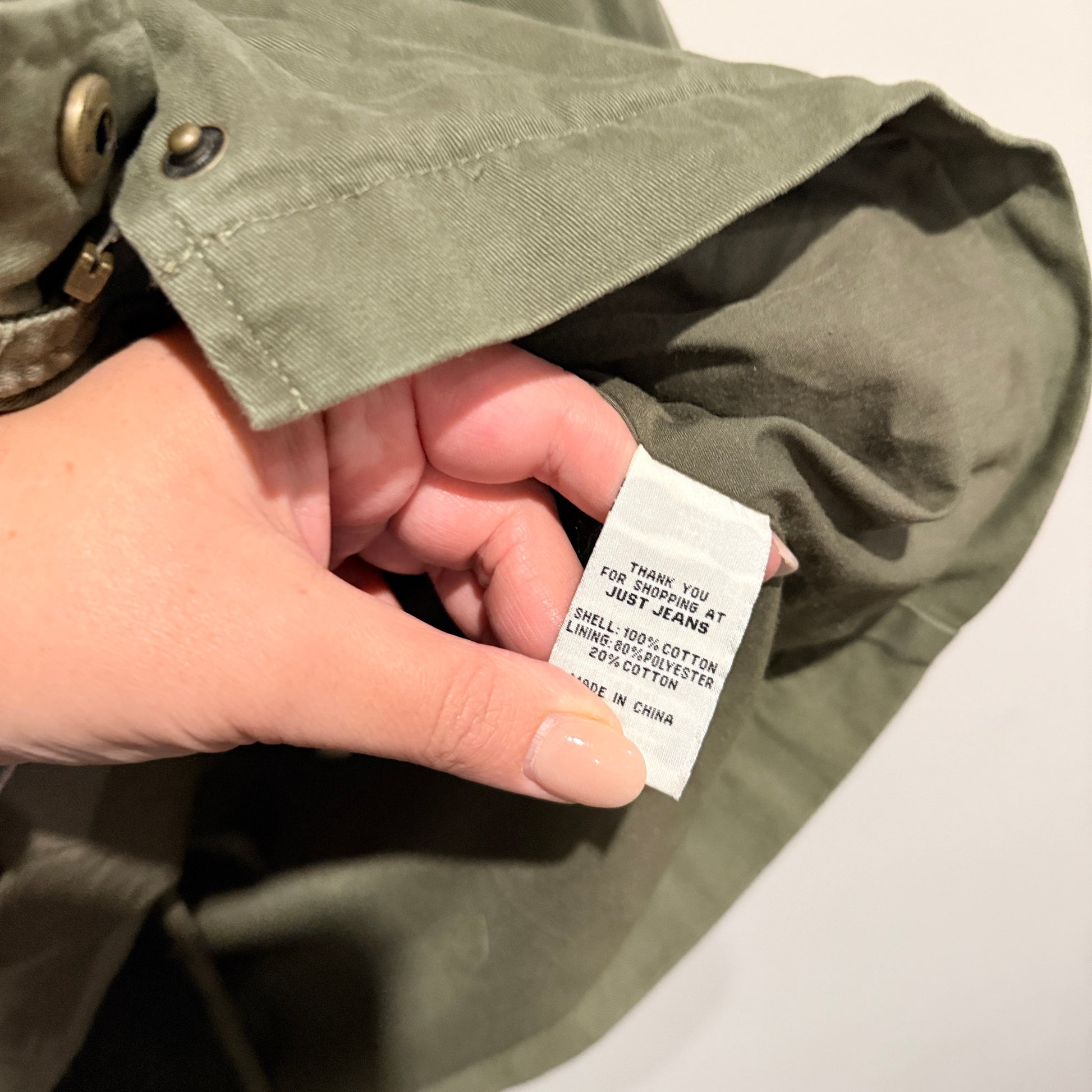 Just Jeans Green Utility Jacket Size 10
