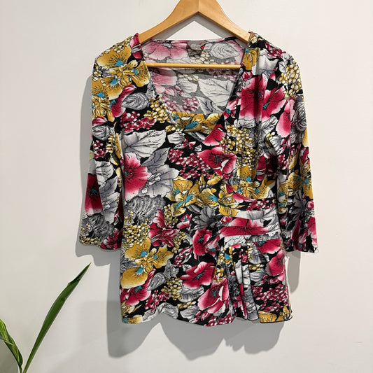 Bkse 3/4 Sleeves Floral Tunic Size 14