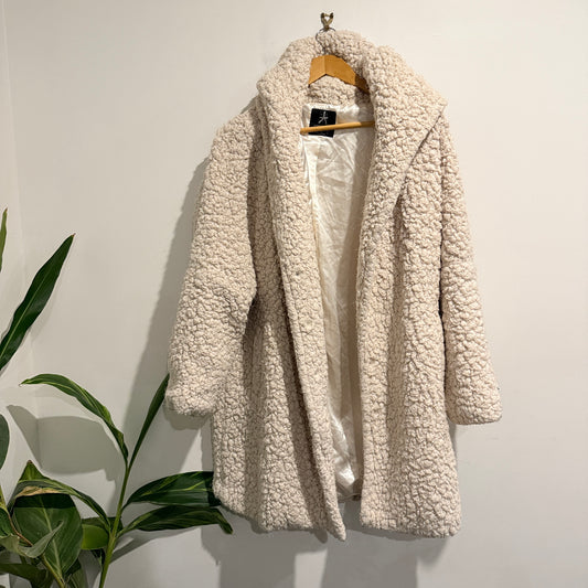 Atmosphere Cream-colored Teddy Coat Size 18