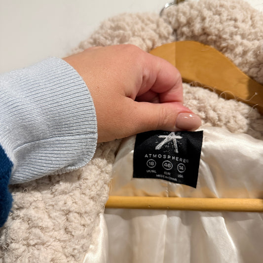 Atmosphere Cream-colored Teddy Coat Size 18