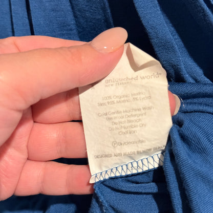 Untouched World (NZ Made) Long-sleeve Blue Wrap Top Size 10