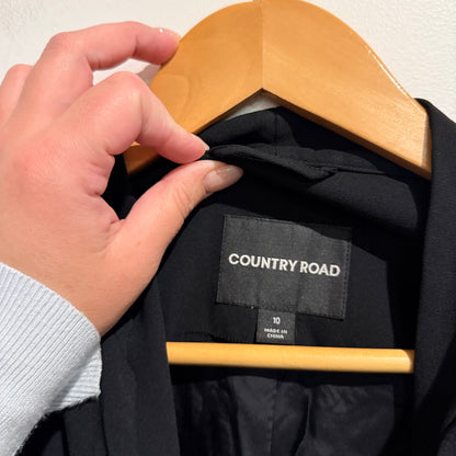 Country Road Black Open-front Blazer Size 10