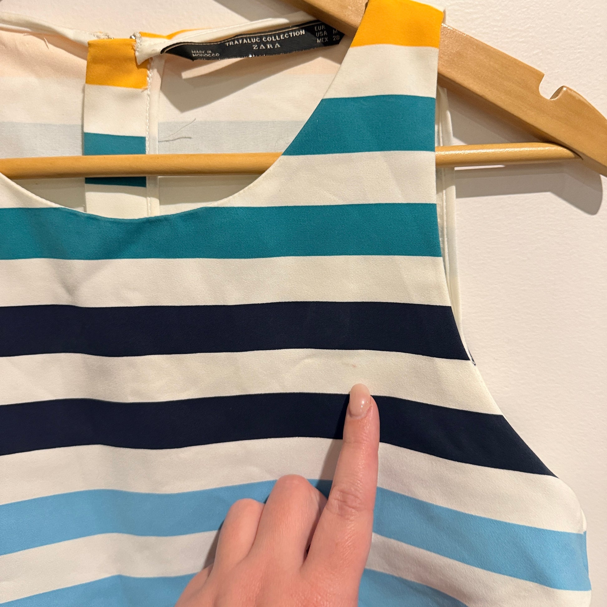 Zara Rainbow Striped Asymmetrical Sleeveless Top