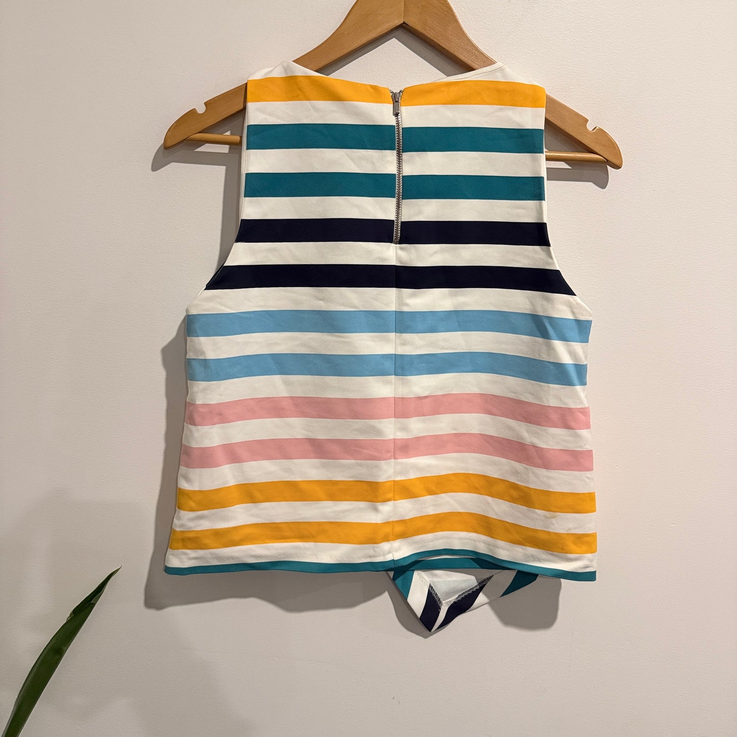 Zara Rainbow Striped Asymmetrical Sleeveless Top