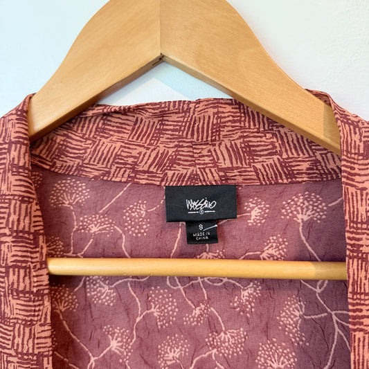 Massimo Burgundy Sheer Kimono-style Cardigan. Size S