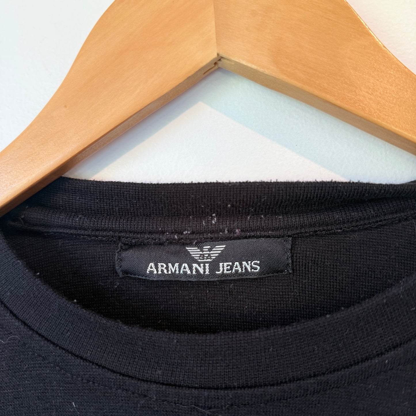 Armani Jeans Black Long-sleeved T-shirt Size U/Arm to U/Arm 47cm