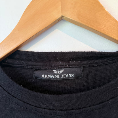 Armani Jeans Black Long-sleeved T-shirt Size U/Arm to U/Arm 47cm