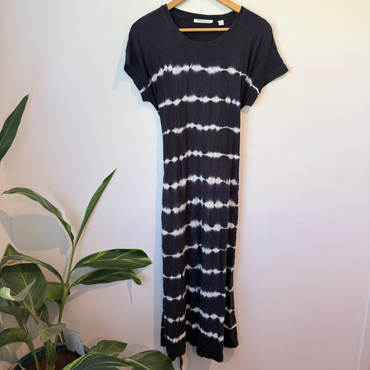 Trenery Navy Blue And White Tie-dyed Tee Dress. Size S