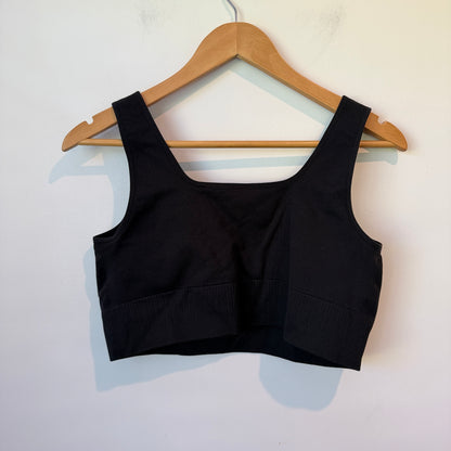 Anko Black Ribbed Seamless Crop Top Size 18
