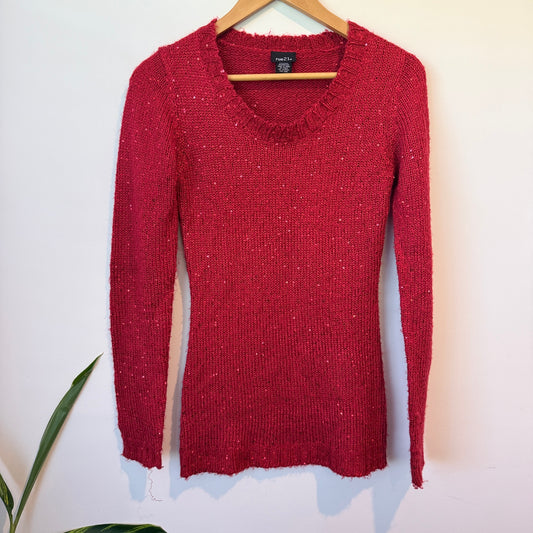 Rue21 Red Sparkly Pullover Sweater. Size M