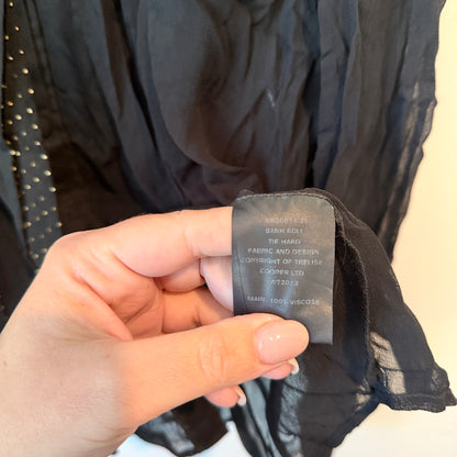 Brand Unknown Black Long-sleeved Sheer Top Size U/Arm to U/Arm 60cm