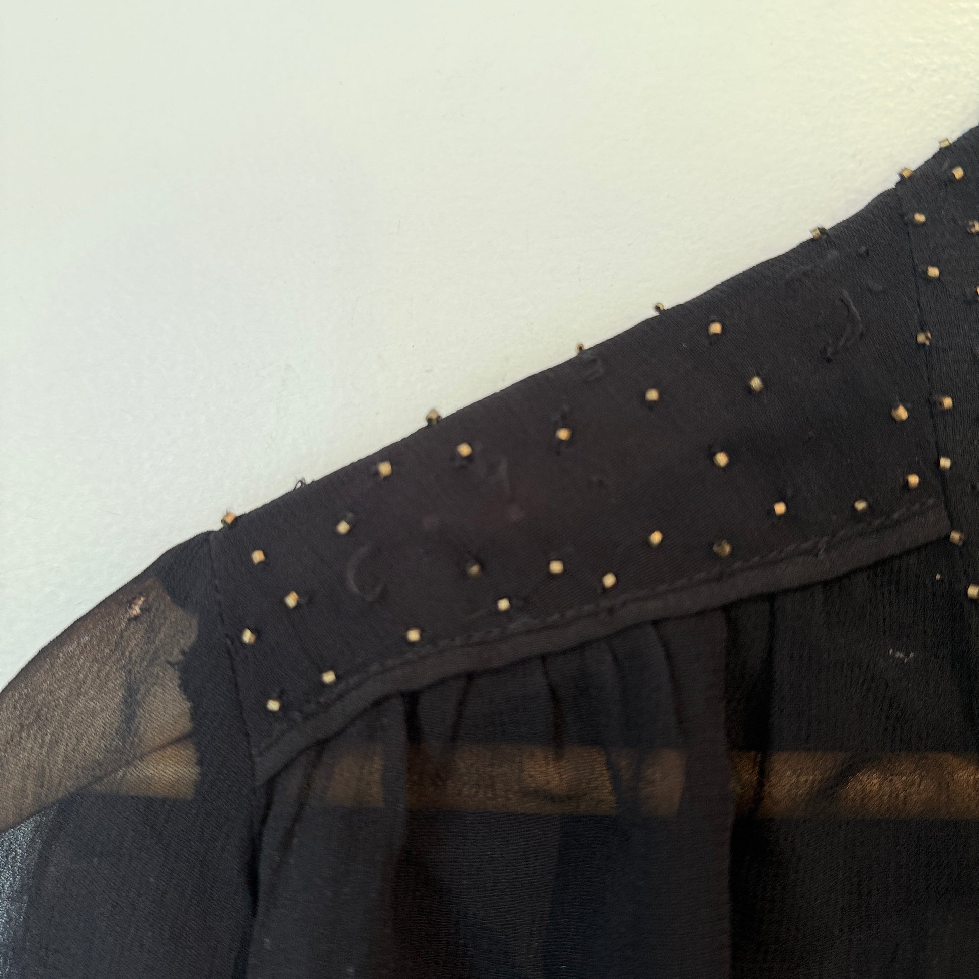 Brand Unknown Black Long-sleeved Sheer Top Size U/Arm to U/Arm 60cm