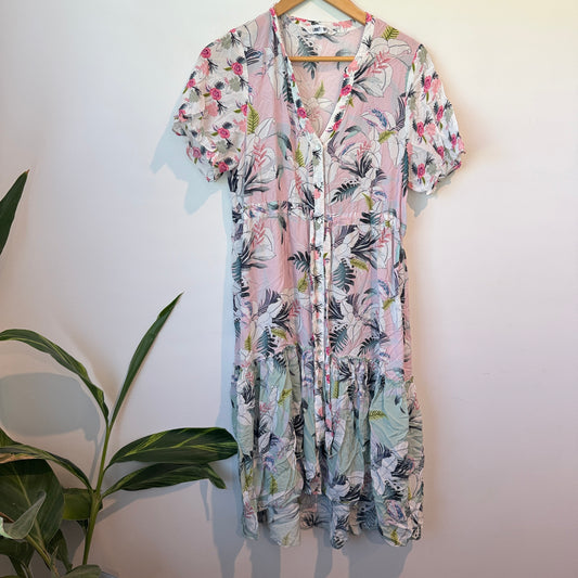 Loobies Story Soft Tropical Print Dress Size 12