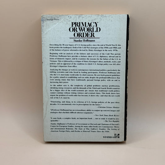 Primacy or World Order by Stanley Hoffmann