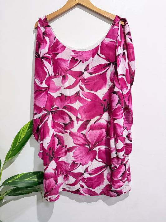 Staxs Pink Floral Print Top Size 16