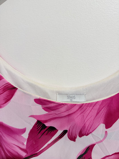 Staxs Pink Floral Print Top Size 16