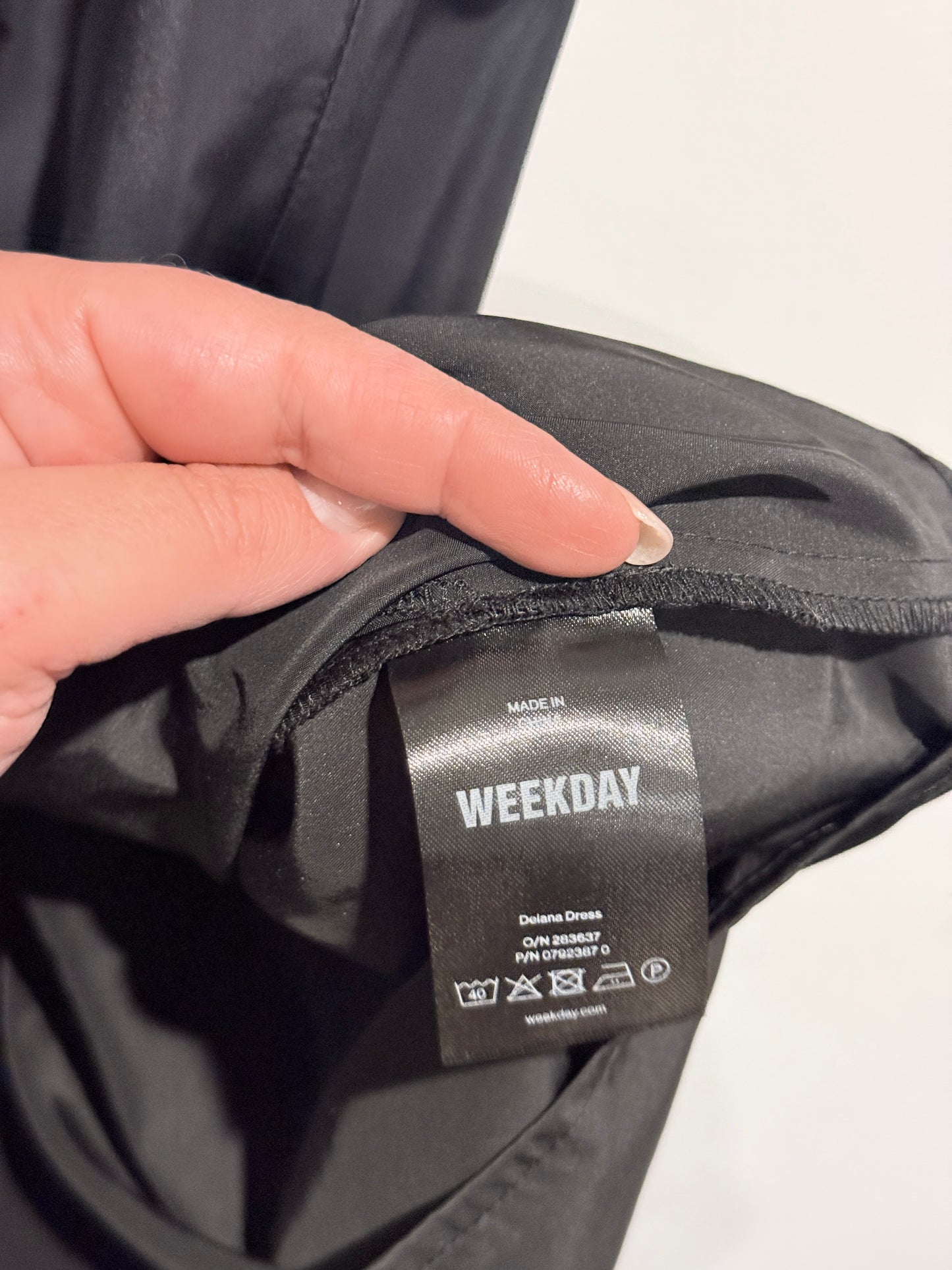 Weekday Black Square Neckline And Puffed Sleeves Mini Dress Size 36 | U/Arm to U/Arm 41cm