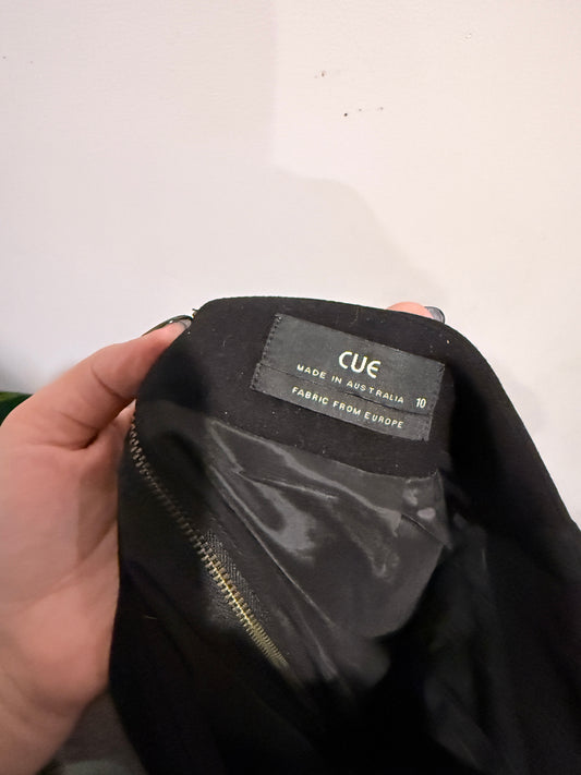 Cue Black Geometric Pattern Pencil Skirt Size 10