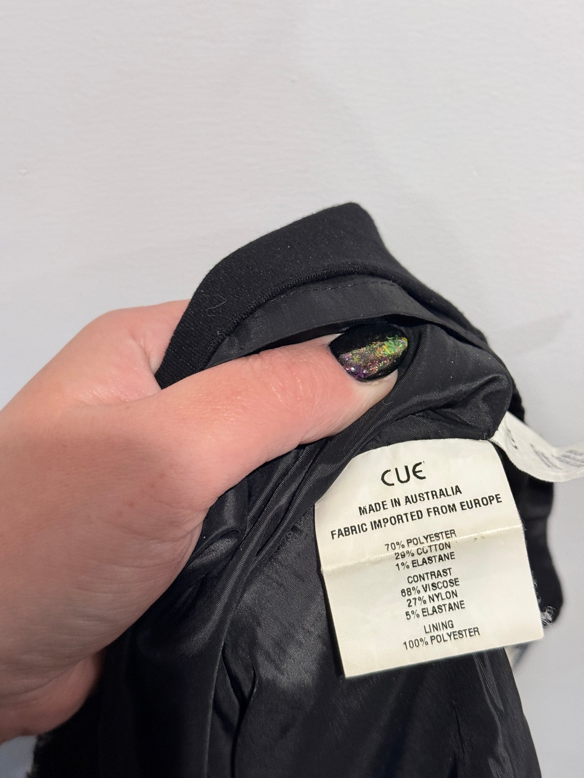 Cue Black Geometric Pattern Pencil Skirt Size 10