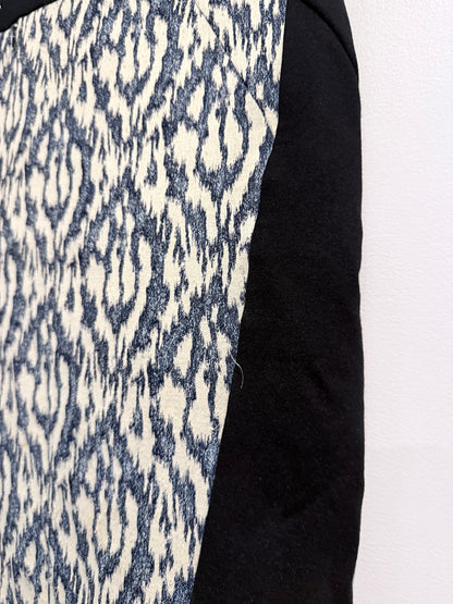 Cue Black Geometric Pattern Pencil Skirt Size 10