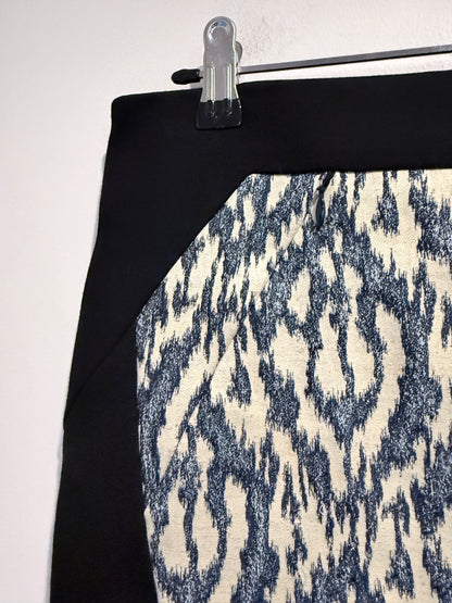 Cue Black Geometric Pattern Pencil Skirt Size 10
