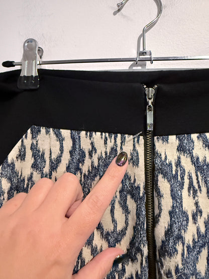 Cue Black Geometric Pattern Pencil Skirt Size 10