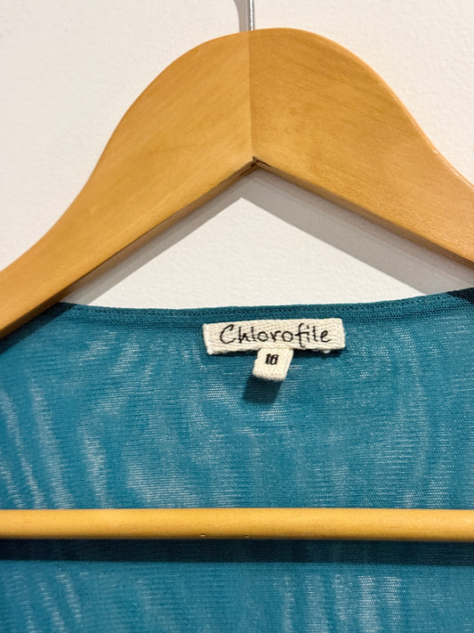 Chlorofile Turquoise Wrap Shirt Size 16
