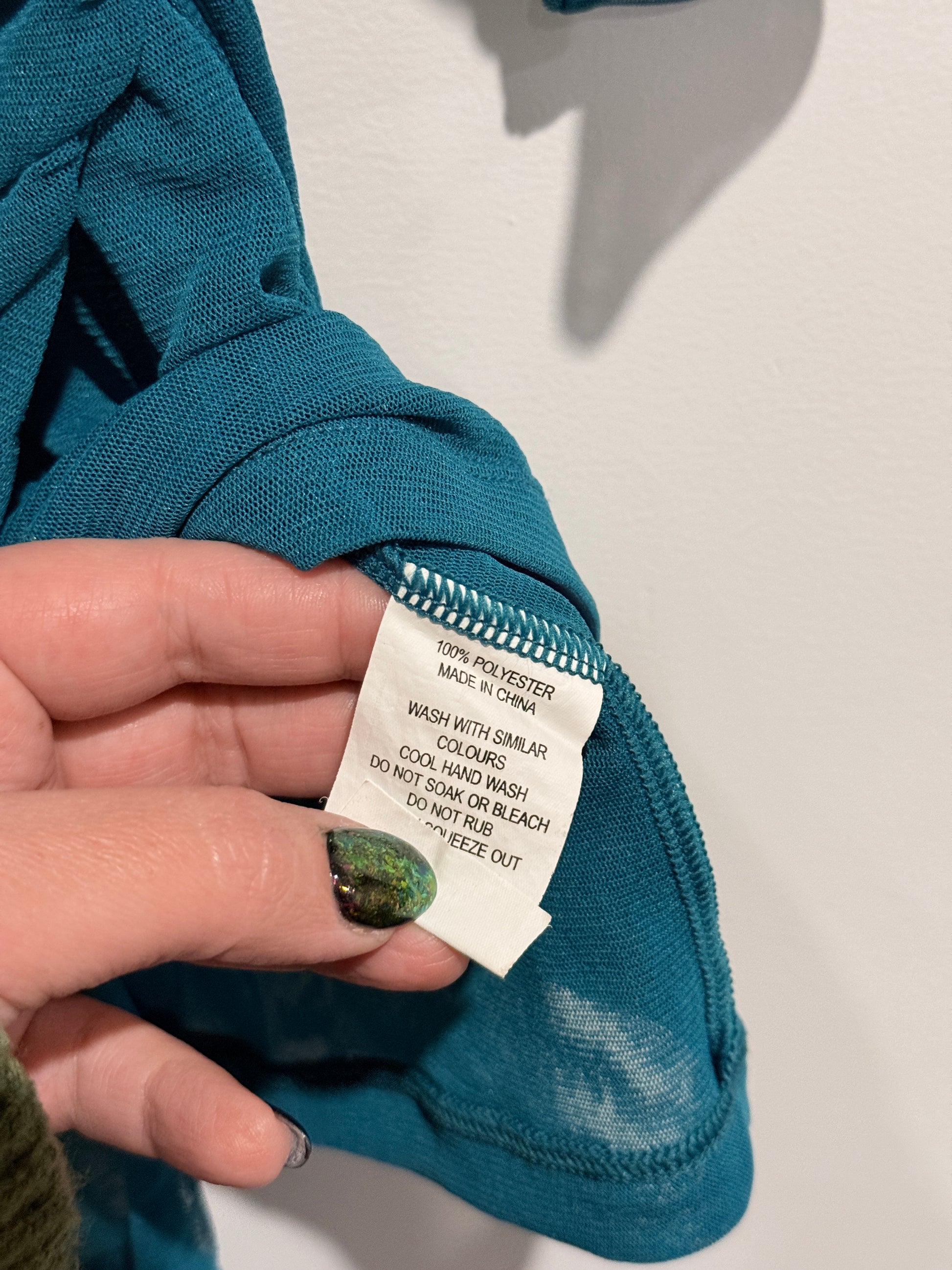 Chlorofile Turquoise Wrap Shirt Size 16
