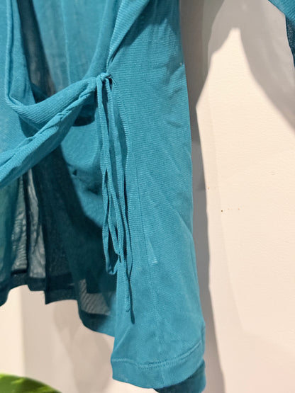 Chlorofile Turquoise Wrap Shirt Size 16