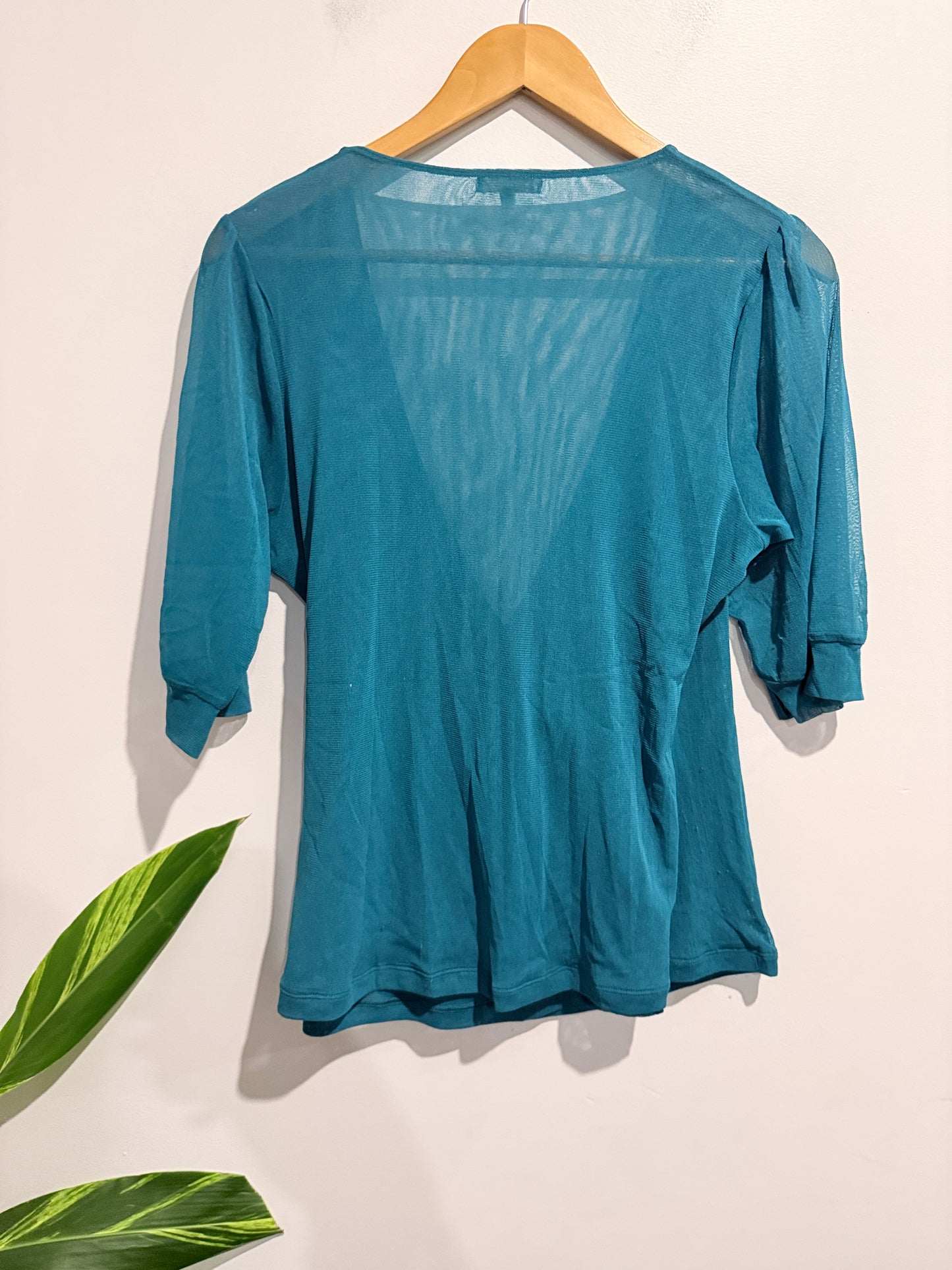 Chlorofile Turquoise Wrap Shirt Size 16