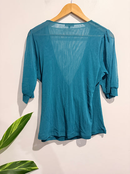 Chlorofile Turquoise Wrap Shirt Size 16