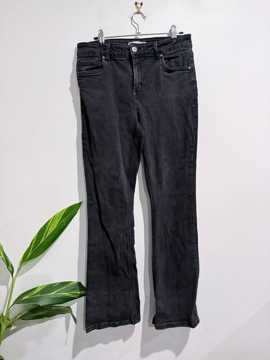 Anko Black Flared Mid-rise Jeans. Size 14