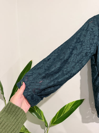 IAX Teal Lace Long-sleeve Shirt Size U/Arm to U/Arm 45
