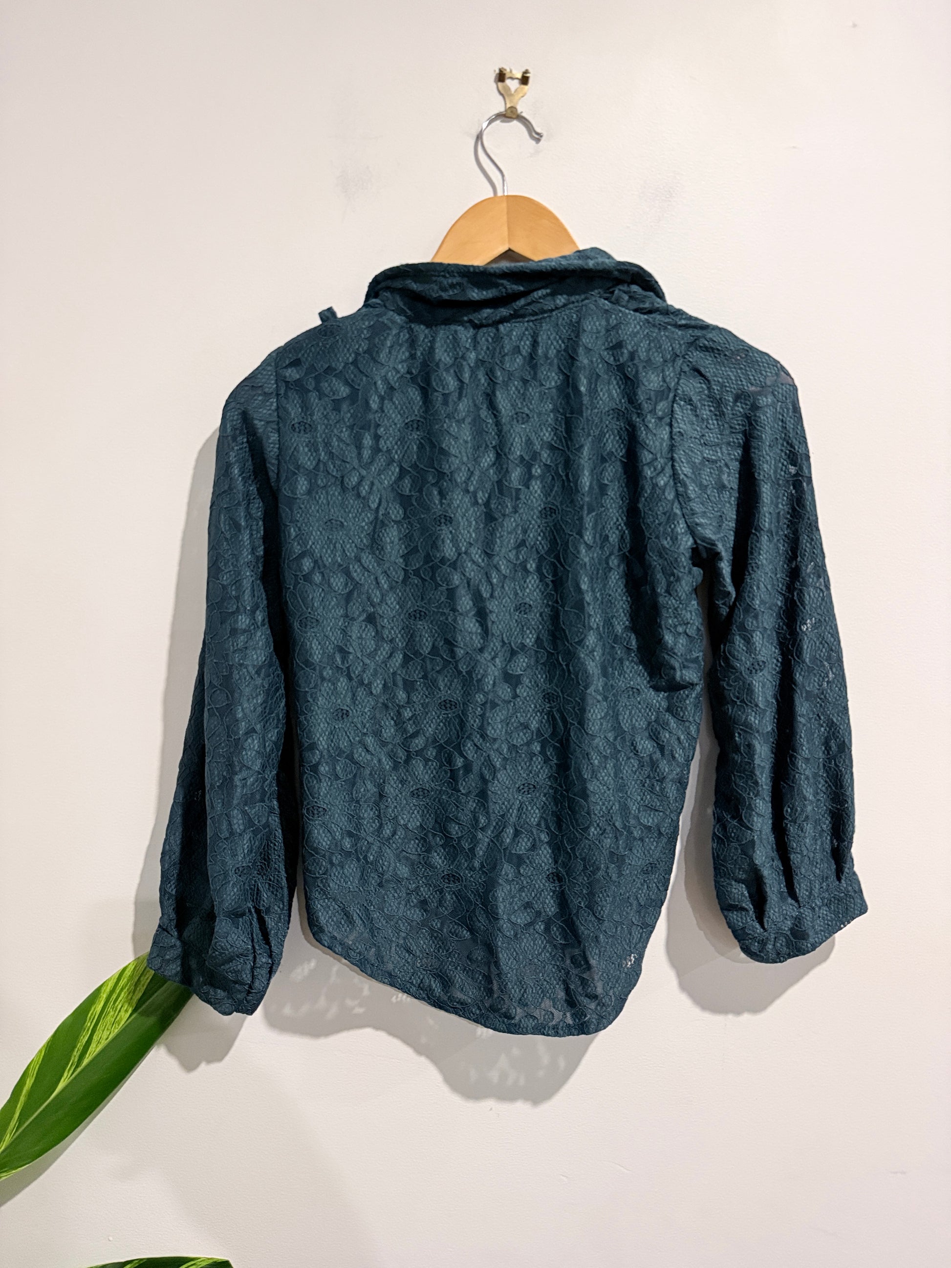 IAX Teal Lace Long-sleeve Shirt Size U/Arm to U/Arm 45