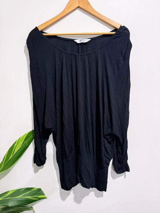Kelso Black Scoop Neck Long Sleeve Shirt Size 12