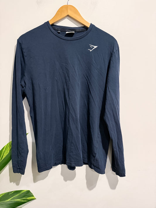 Gymshark Navy Blue Long Sleeve T-shirt. Size M