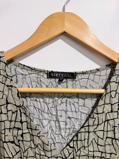 Nifty Soul Fervente Printed Short Sleeve Midi Dress. Size 12