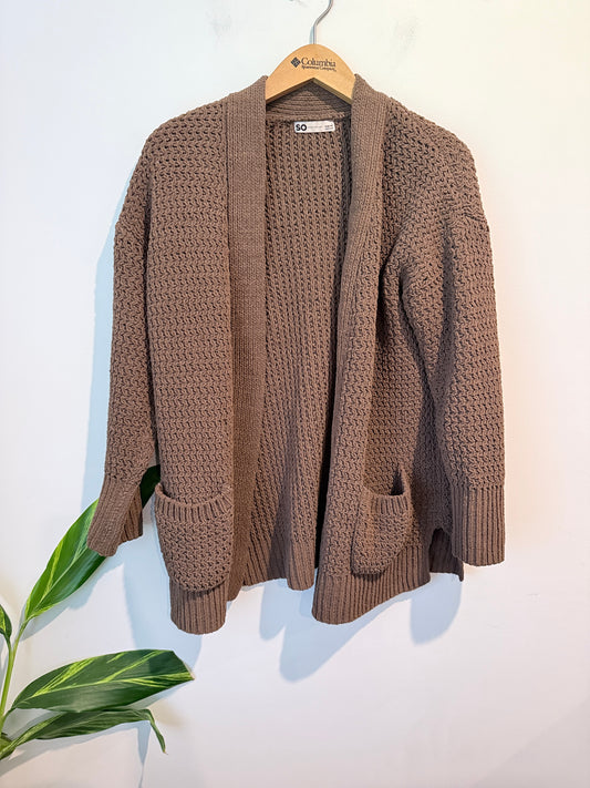 So Goods For Life Brown Open-front Cardigan Size L