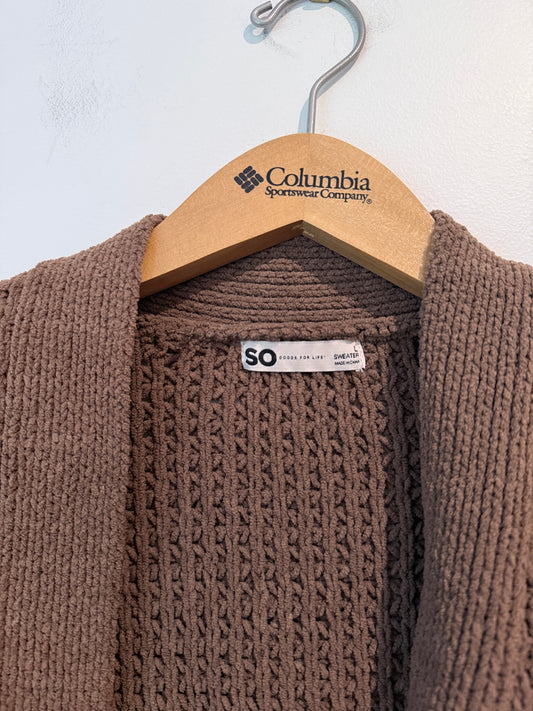 So Goods For Life Brown Open-front Cardigan Size L