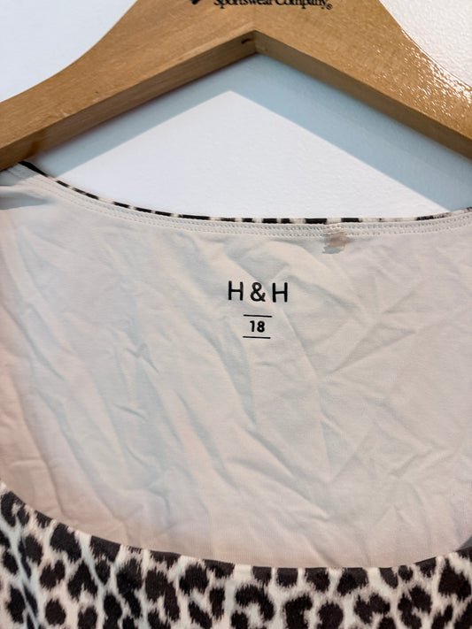 H & H Leopard Print Fuzzy Tank Top Size 18