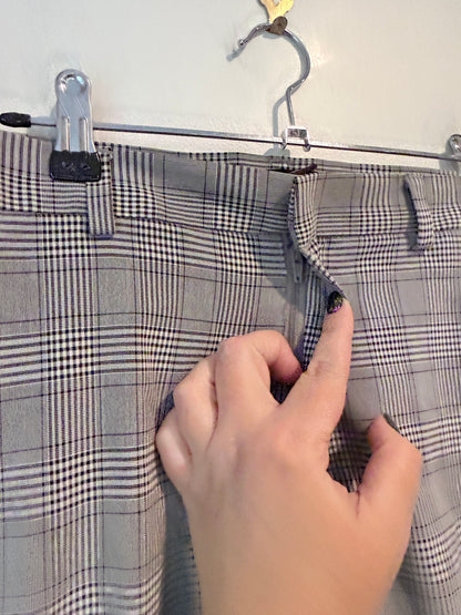 H & M Black And White Checkered Trousers Size 32