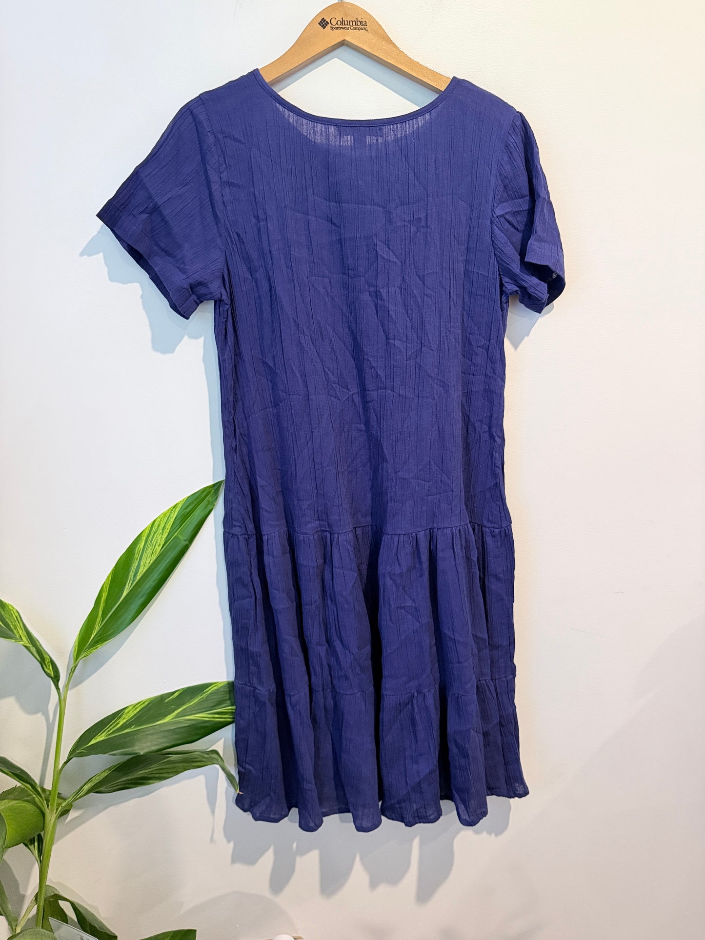 Victoria Hill Navy Blue Textured Low Hem Dress Size 12
