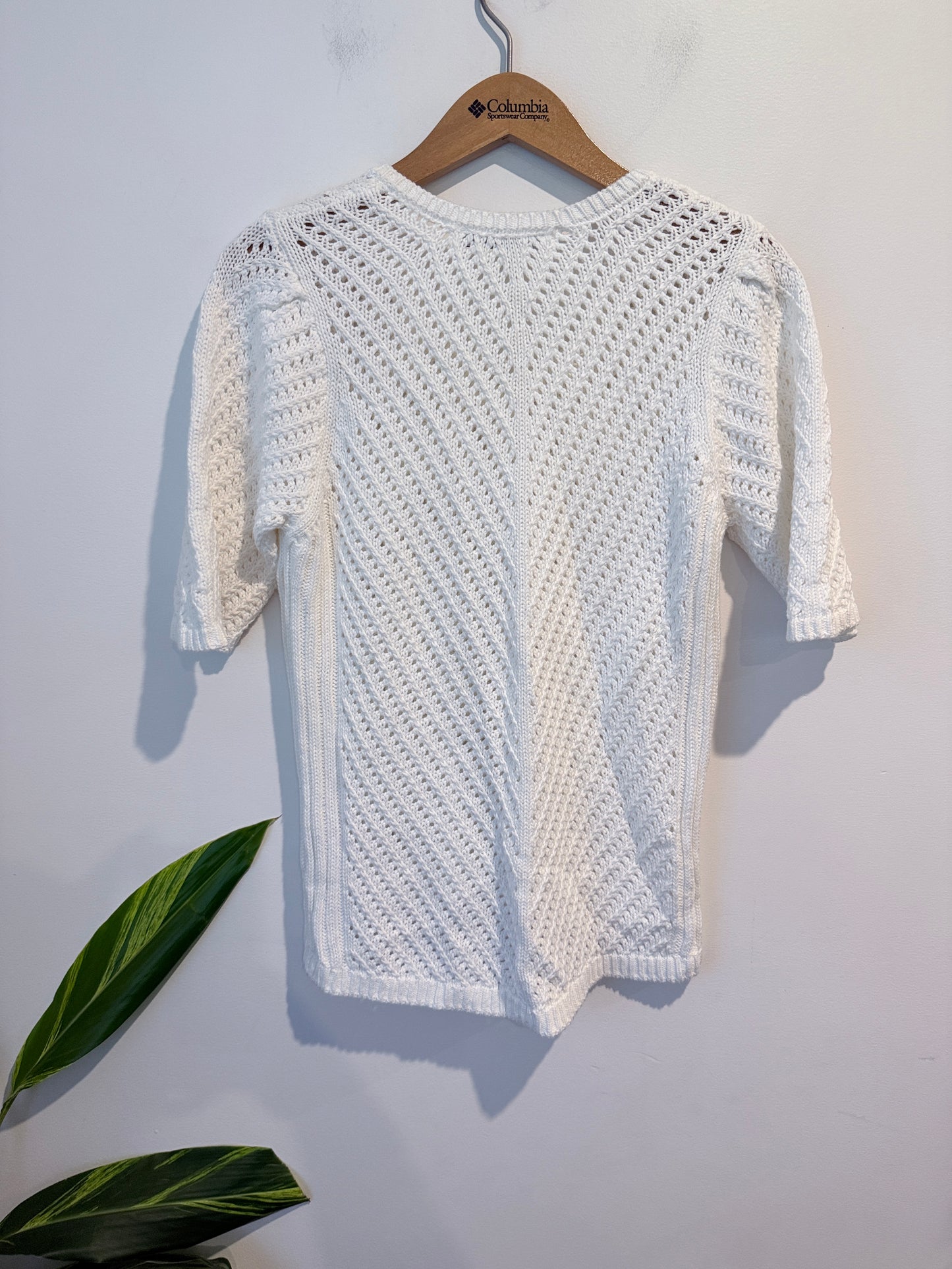Jeans White Crochet Knit Top. Size 8