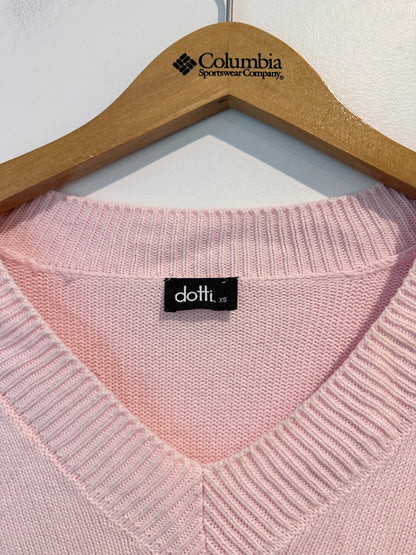 Dotti Light Pink V-neck Sweater. Size XS