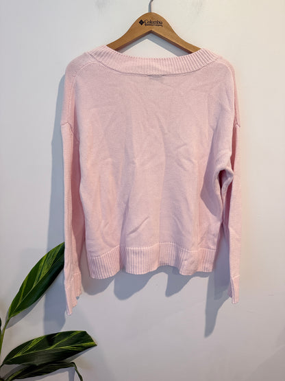 Dotti Light Pink V-neck Sweater. Size XS