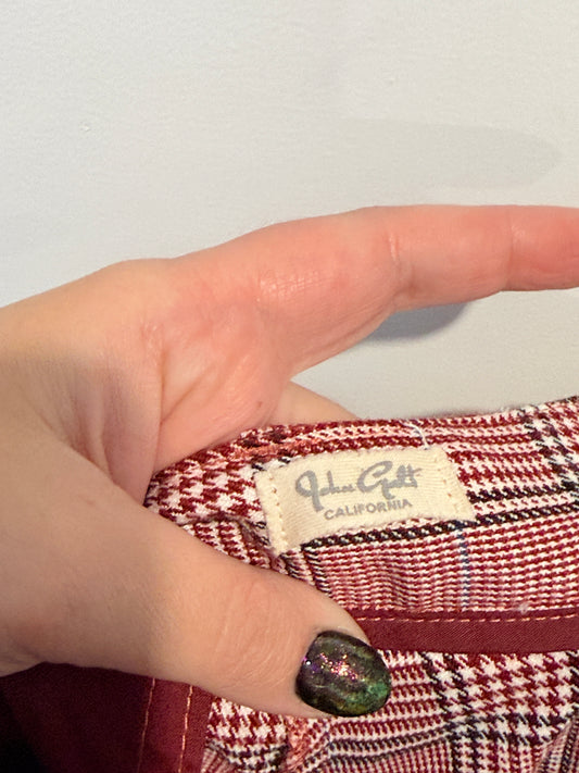 John Galt Terracotta Checked Pants Size U/Arm to U/Arm 68cm
