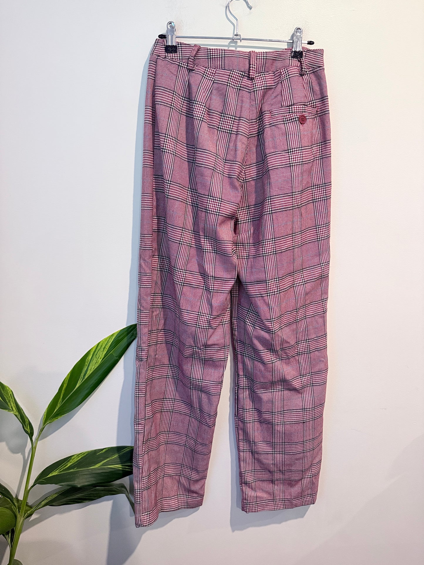 John Galt Terracotta Checked Pants Size U/Arm to U/Arm 68cm
